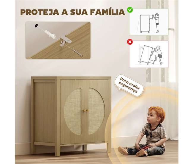 Aparador Melamina de Madeira HOMCOM Castanho