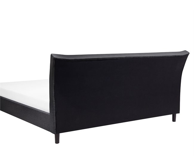 Beliani Cama com estrado Poliéster SAVERNE 177x228 Cinza Claro
