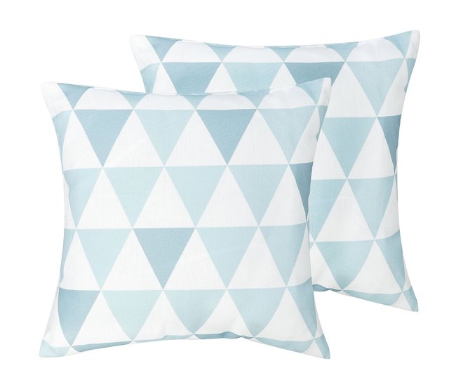 Beliani Almofada de jardim TRIFOS 40x40 Azul Claro