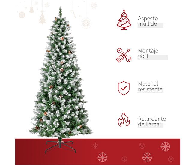 Árvore de Natal PVC, Aço HOMCOM, casa - natal Verde