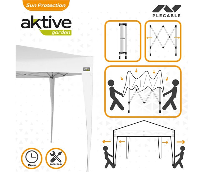 Pérgula dobrável poliéster UV50 Aktive Branco