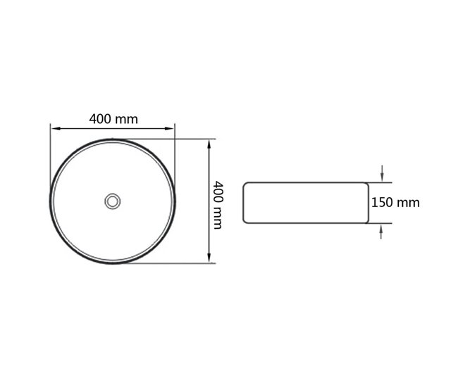 Lavatório - Lavabo - Pia de banheiro redondo Preto
