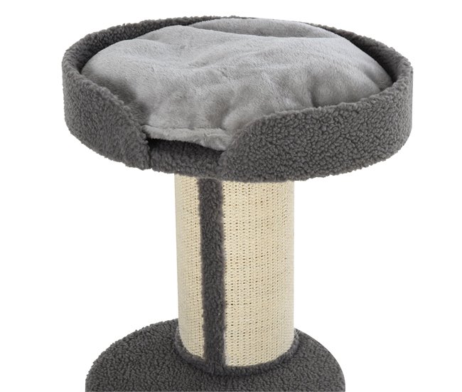 Arranhador para Gatos Aglomerado de Madeira, Poliéster e Sisal Cinza