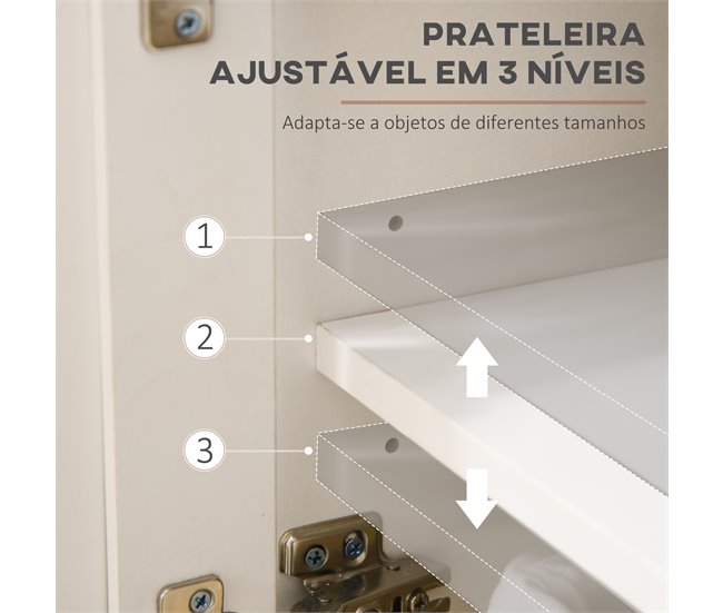 Aparador Melamina de Madeira HOMCOM, casa - cozinha 117 Branco
