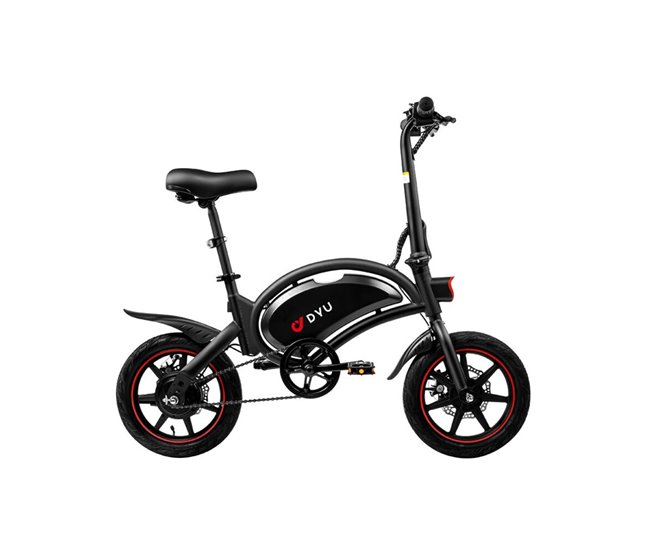 DYU D3F Bicicleta Elétrica  14" - Potência 250W Freio a Disco Preto