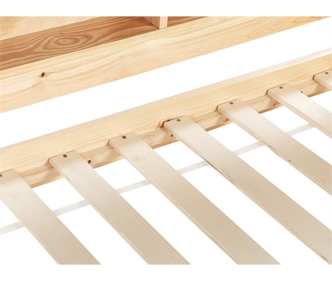 Beliani Cama com estrado Pinho EDERN 105x204 Castanho