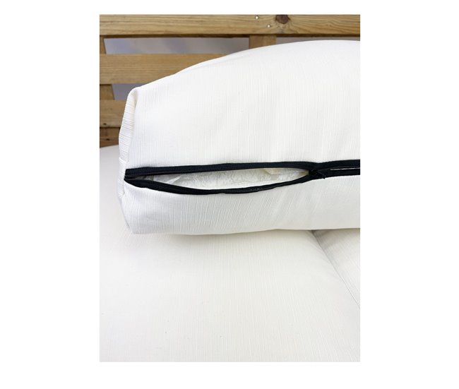  Acomoda Textil - Almofadas para sofá de 2 lugares em paletes 120x50 Bege