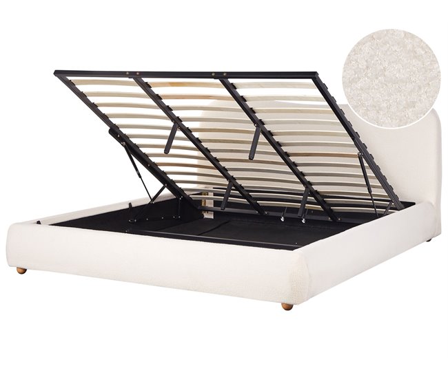 Beliani Cama baú Bouclé BLAGNAC 200x228 Bege