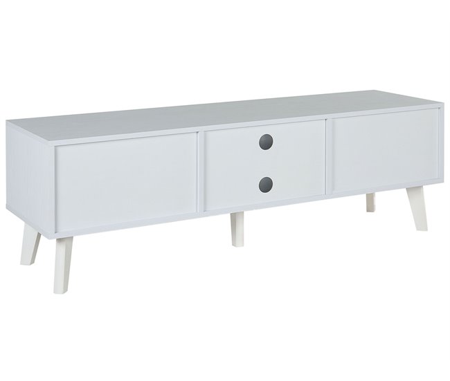 Beliani Mesa de TV PARTON 140 Branco/ Bege