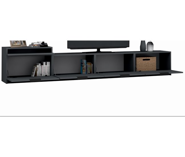 Compacto de TV STONE branca e cinza 280cm Branco