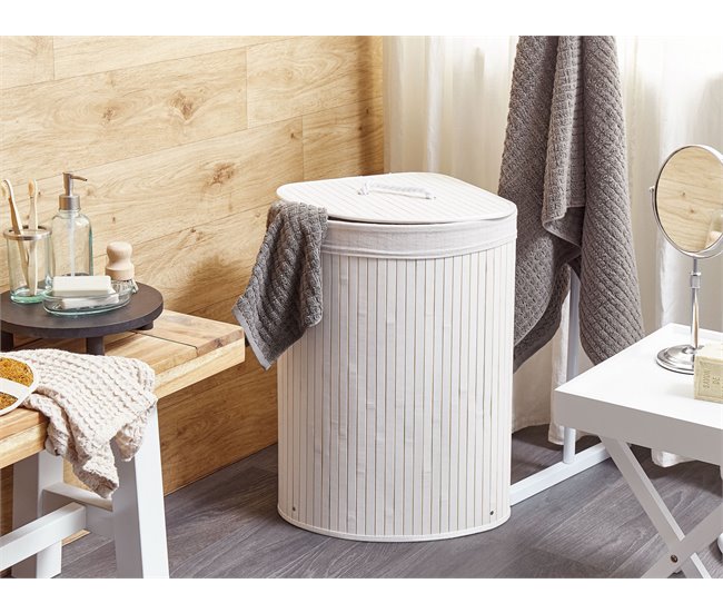 Beliani Cesto de roupa MATARA Branco
