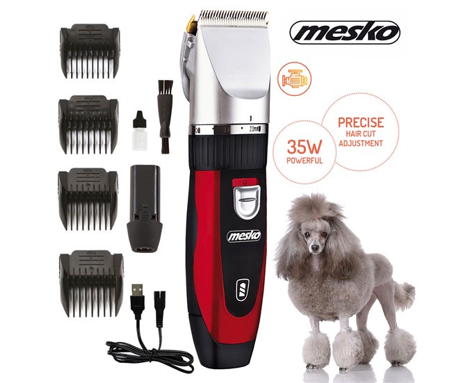 Aparador de Cabelo Mesko MS2847 Preto/ Vermelho
