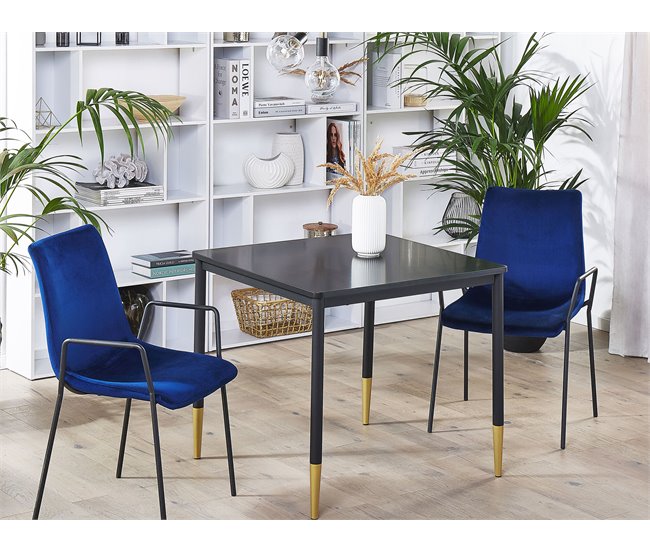 Beliani Mesa de apoio SHELBY 80x80 Preto