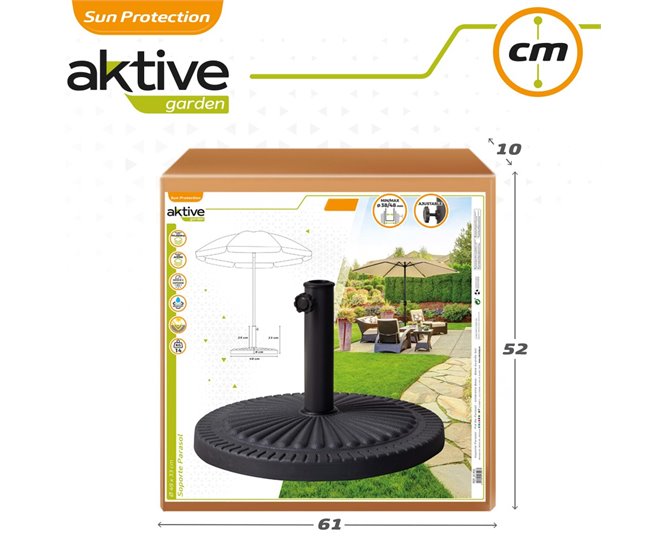 Base de guarda-chuva em poliresina Aktive Garden circular Preto