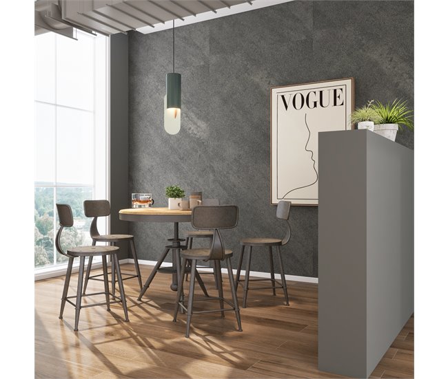 Revestimento de parede Bladel 12 painéis PVC Preto / Cinza