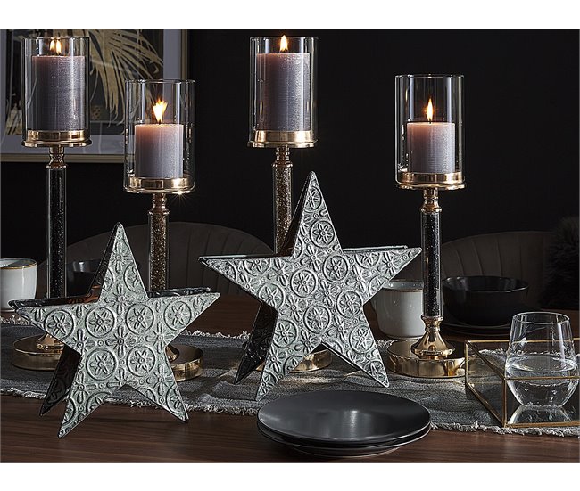 Beliani Candelabro TORNIO Cinza