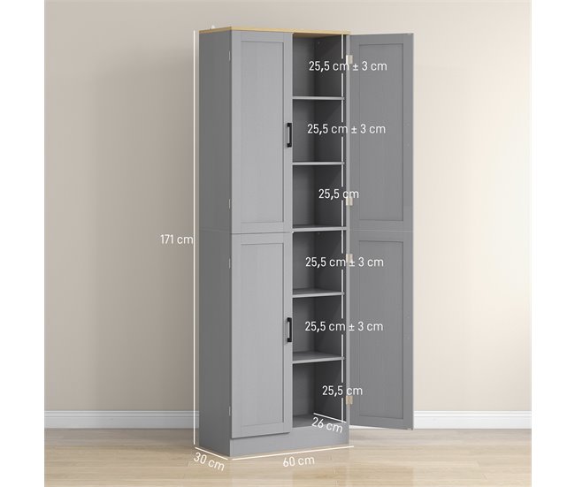 Armário de Cozinha 40 HOMCOM, casa - cozinha Cinza