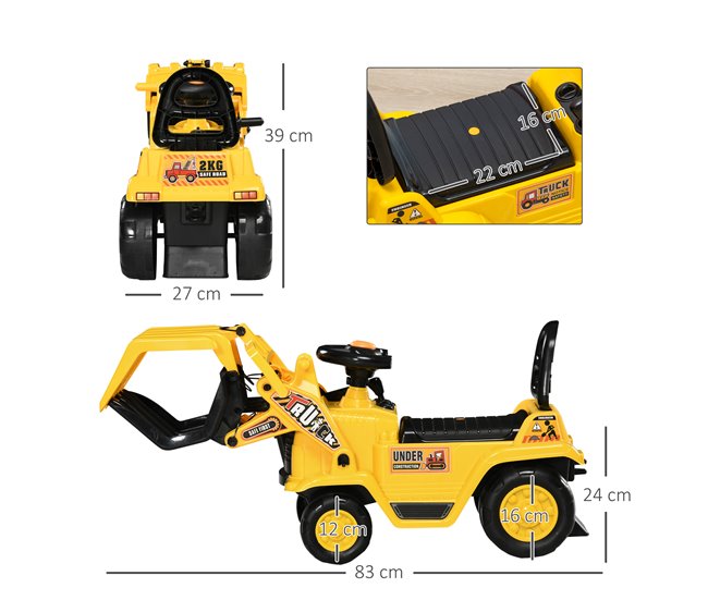 Carro Andador PP, ABS HOMCOM Amarelo