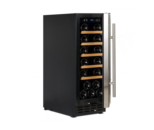 Cave de Vinho 20 garrafas Vinobox 20 Design I SLIM Livre ou Encastre Monotemperatura Preto / Cinza