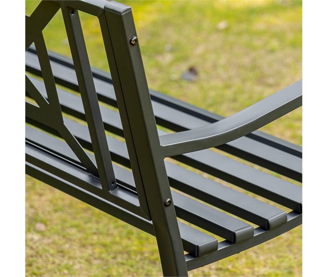 Banco de Jardim Aço Outsunny 128x62 Preto