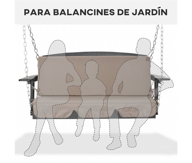 Almofada para Baloiço Poliéster e PP Outsunny Castanho