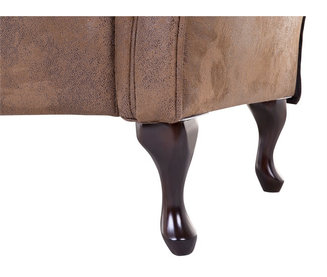 Beliani Chaise longue à direita Camurça sintética LATTES Castanho Claro