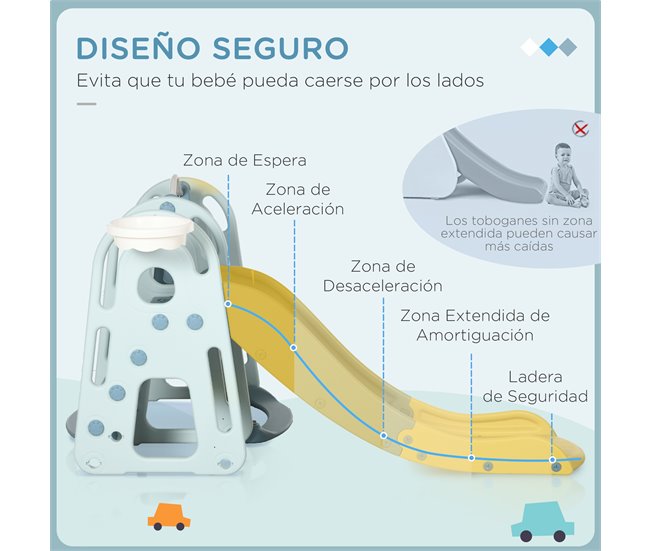 Escorrega Infantil com Baloiço HDPE, PP HOMCOM Multicor