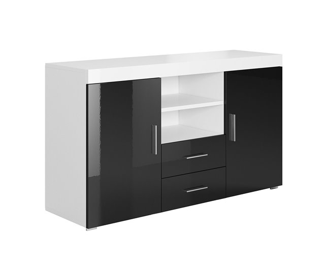 Aparador Sala de estar e jantar 2 portas 2 gavetas Roque 140 Branco