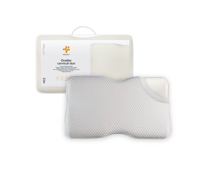 Almofada Ergonômica Cervical DUO com Fronha de Bambu Branco