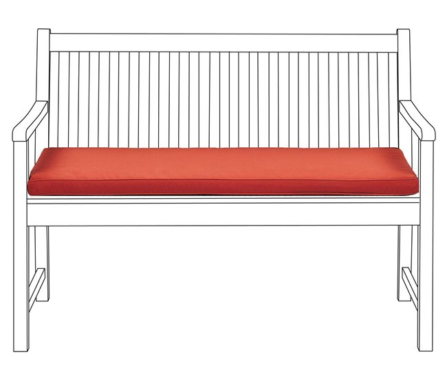 Beliani Almofada de assento para exterior VIVARA 112x54 Vermelho