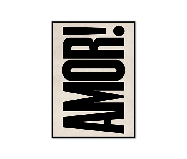 Pintura arte deco AMOR 50x70cm marca MARCOMUEBLE Preto