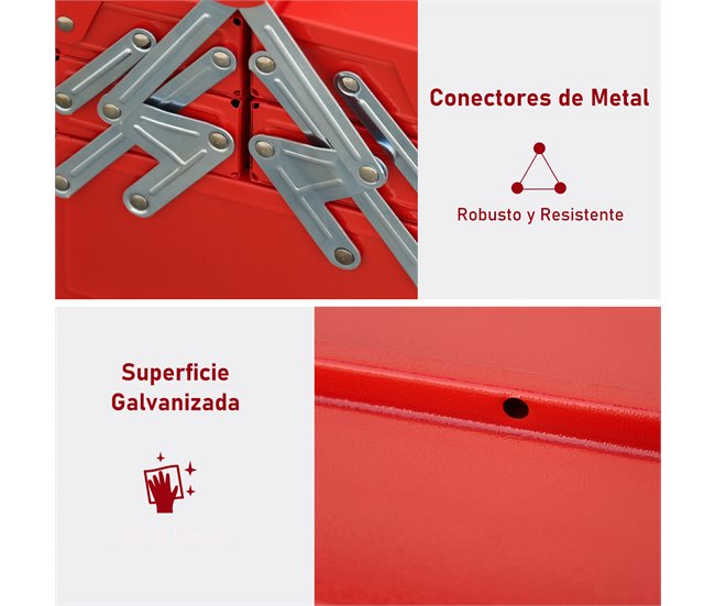 Caixa de ferramentas Aço DURHAND Vermelho