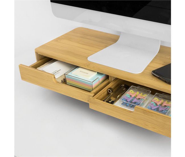 Suporte para monitor e computador portátil BBF06-N SoBuy Natural