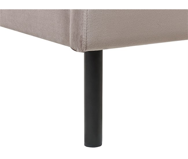 Beliani Cama com estrado Veludo ARETTE Cinza Escuro