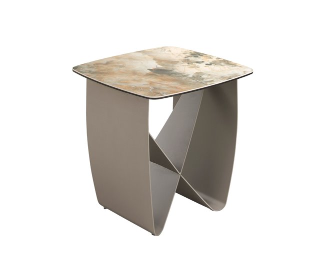 ANGEL CERDA Mesa de canto quadrada em mármore de porcelana Topo