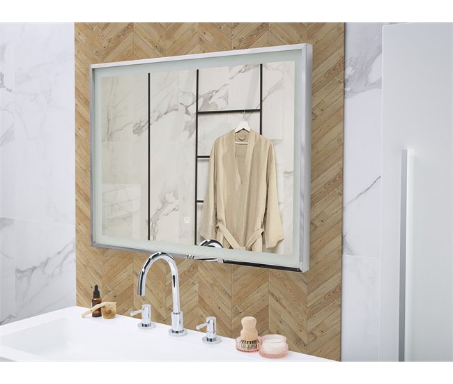 Beliani Espejo de baño ARGENS 80x4 Cinza