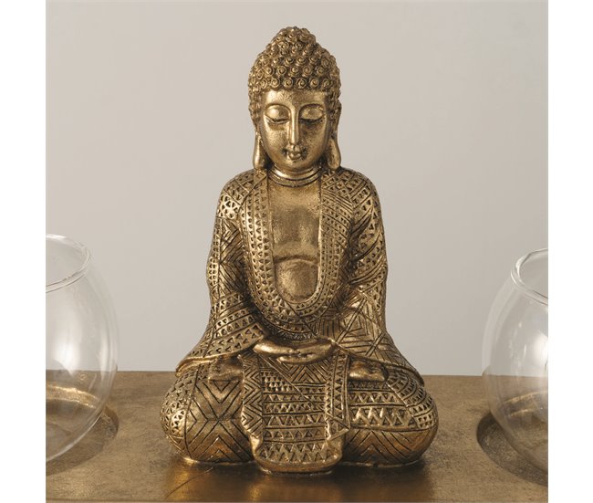 Castiçal dourado BUDA JARVEN 30x16 cm Dourado