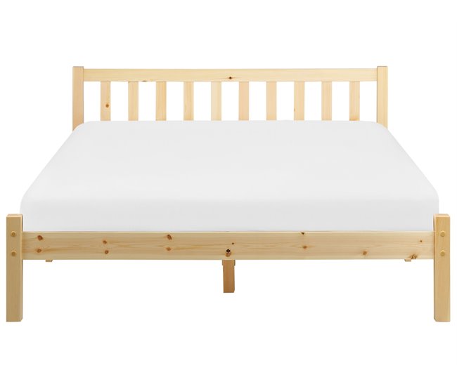 Beliani Cama Pinho FLORAC 147x208 Azul Marino