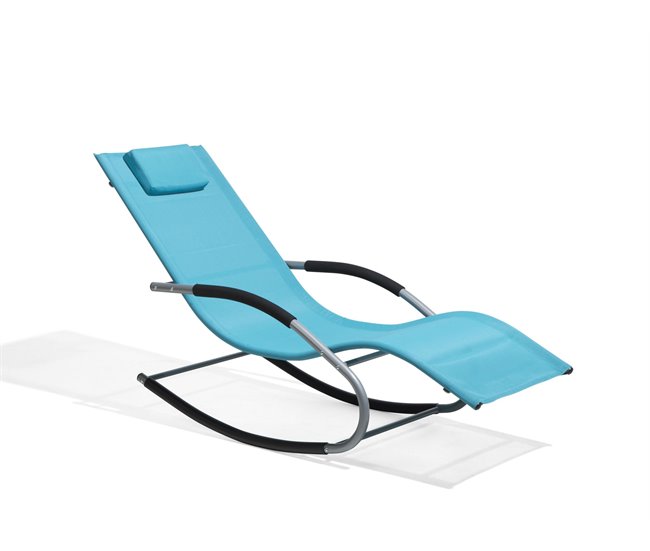 Beliani Cadeira lounge/relax CARANO Azul