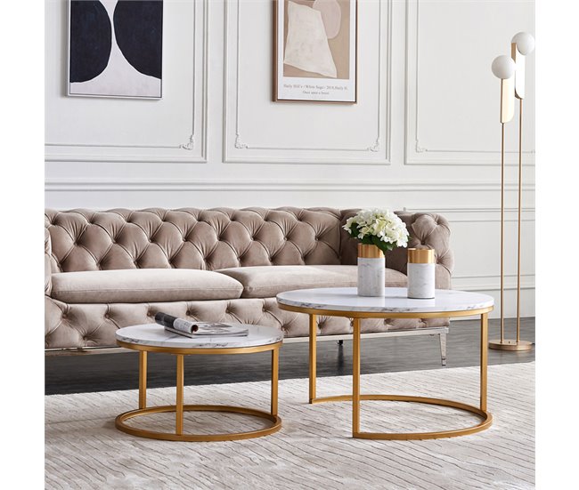 Mesa de centro, mesa de sala, mesa de sofá. 80x60 Branco