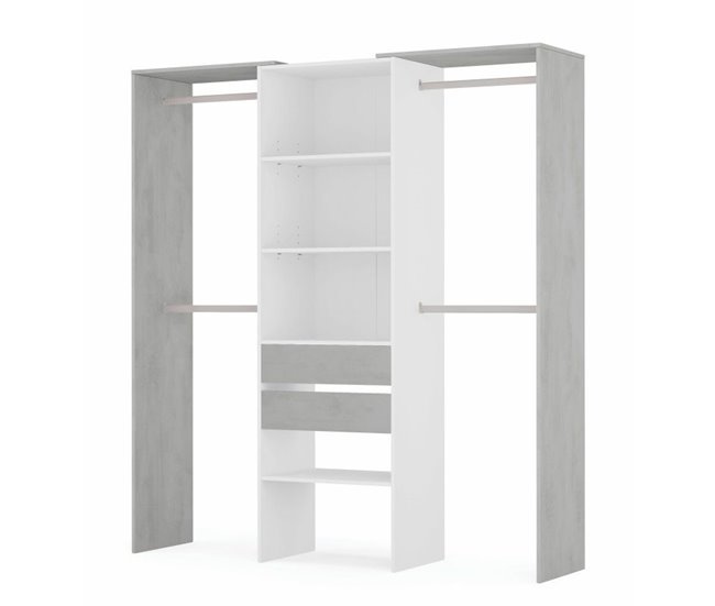 Armário de vestir Vestido Branco/cinza