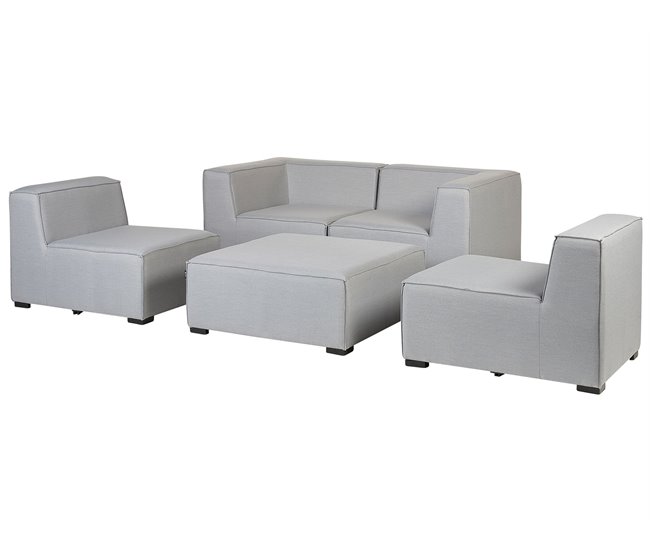 Beliani Conjunto lounge AREZZO Cinza Claro