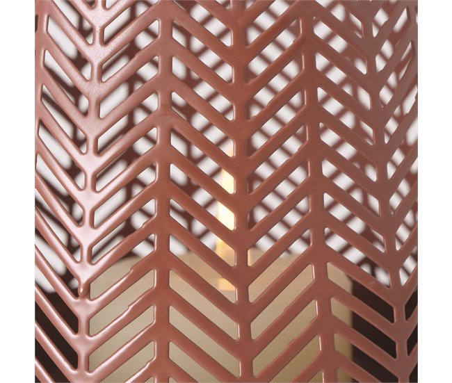 Lanterna de metal VILDE sortida, 16 cm Rosa
