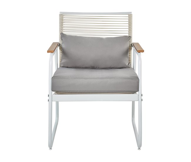 Beliani Conjunto lounge Aço POMONTE Branco