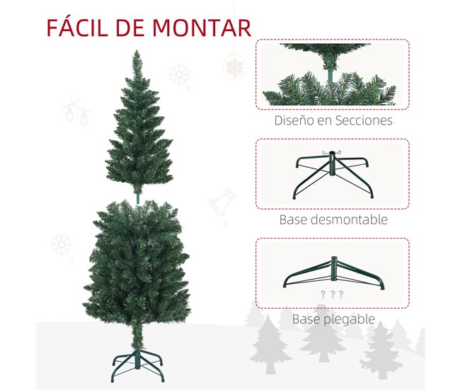 Árvore de Natal Metal e PVC HOMCOM, casa - natal Verde