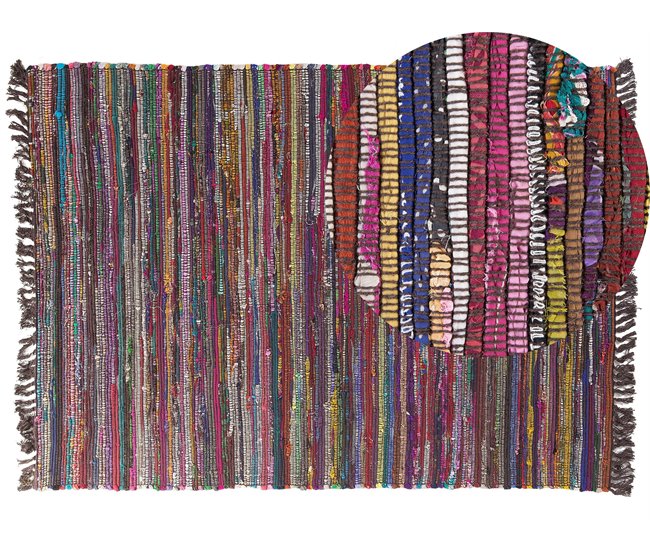Beliani Entrelaçado DANCA 140x200 Cinza Escuro