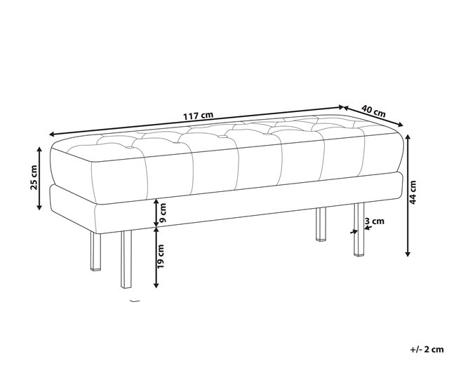 Beliani Banco de cama ROSEVILLE 117x40 Bege