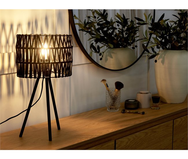 Beliani Candeeiro de mesa CULEBRA Preto
