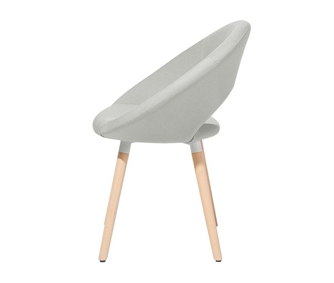 Beliani Silla de comedor ROSLYN Cinza Claro