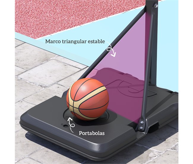 Tabela de Basquetebol Aço, Plástico e PE SPORTNOW Preto